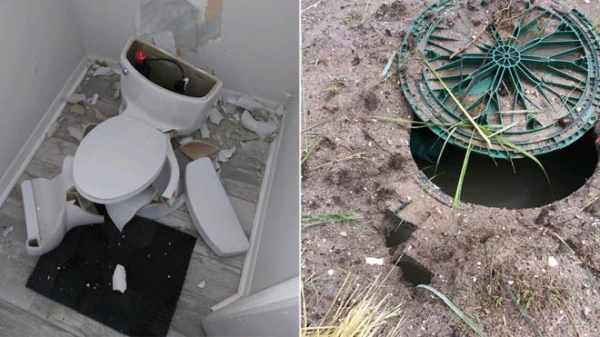 Из-за удара молнии во Флориде взорвался туалет в жилом доме